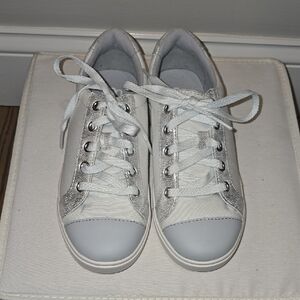 Kids White and Silver Sneakers UGG